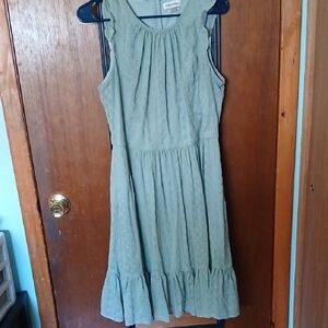Olive Eyelet Dress